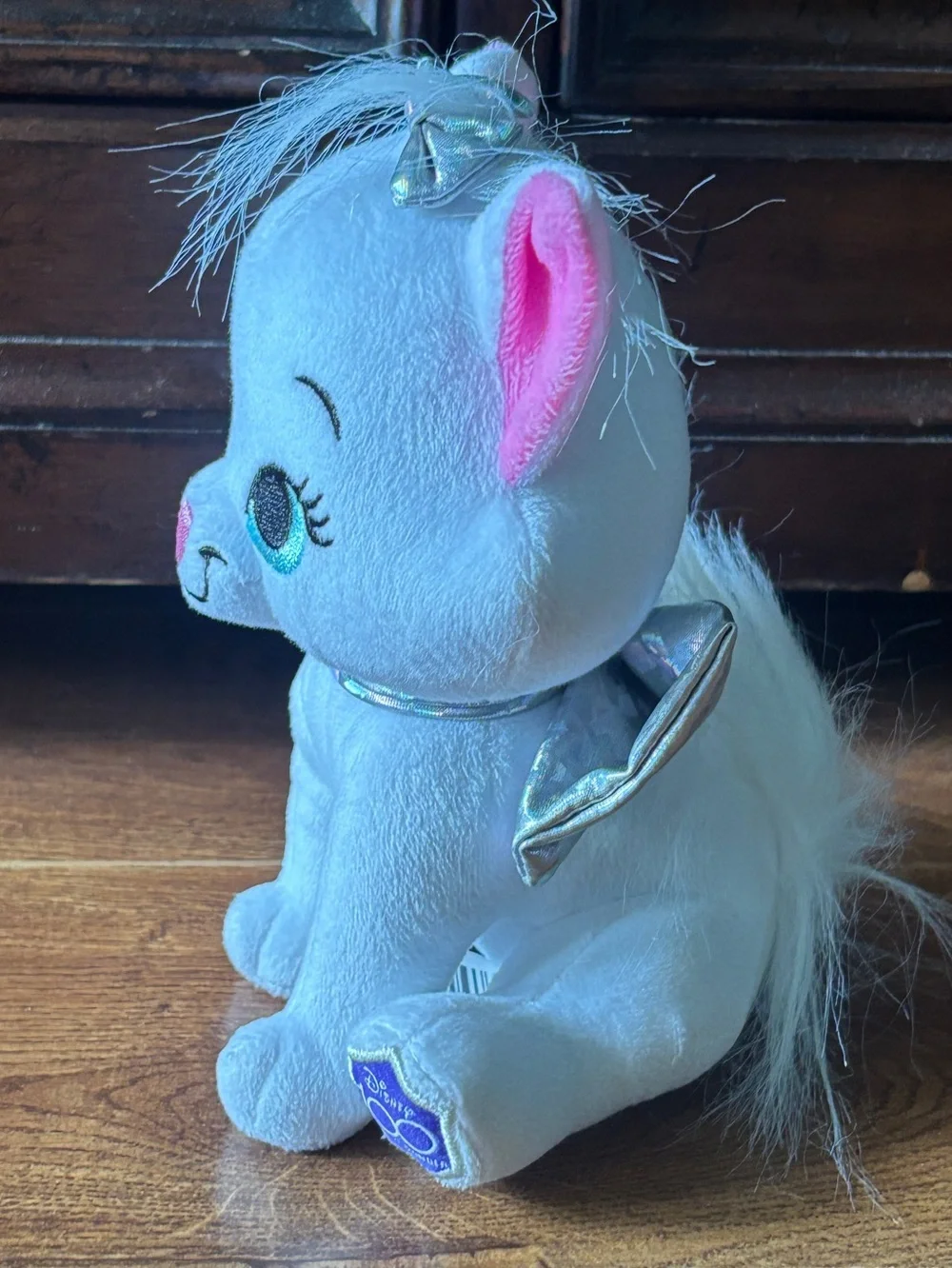Disney Marie Plush Cat in White with Pink Accents